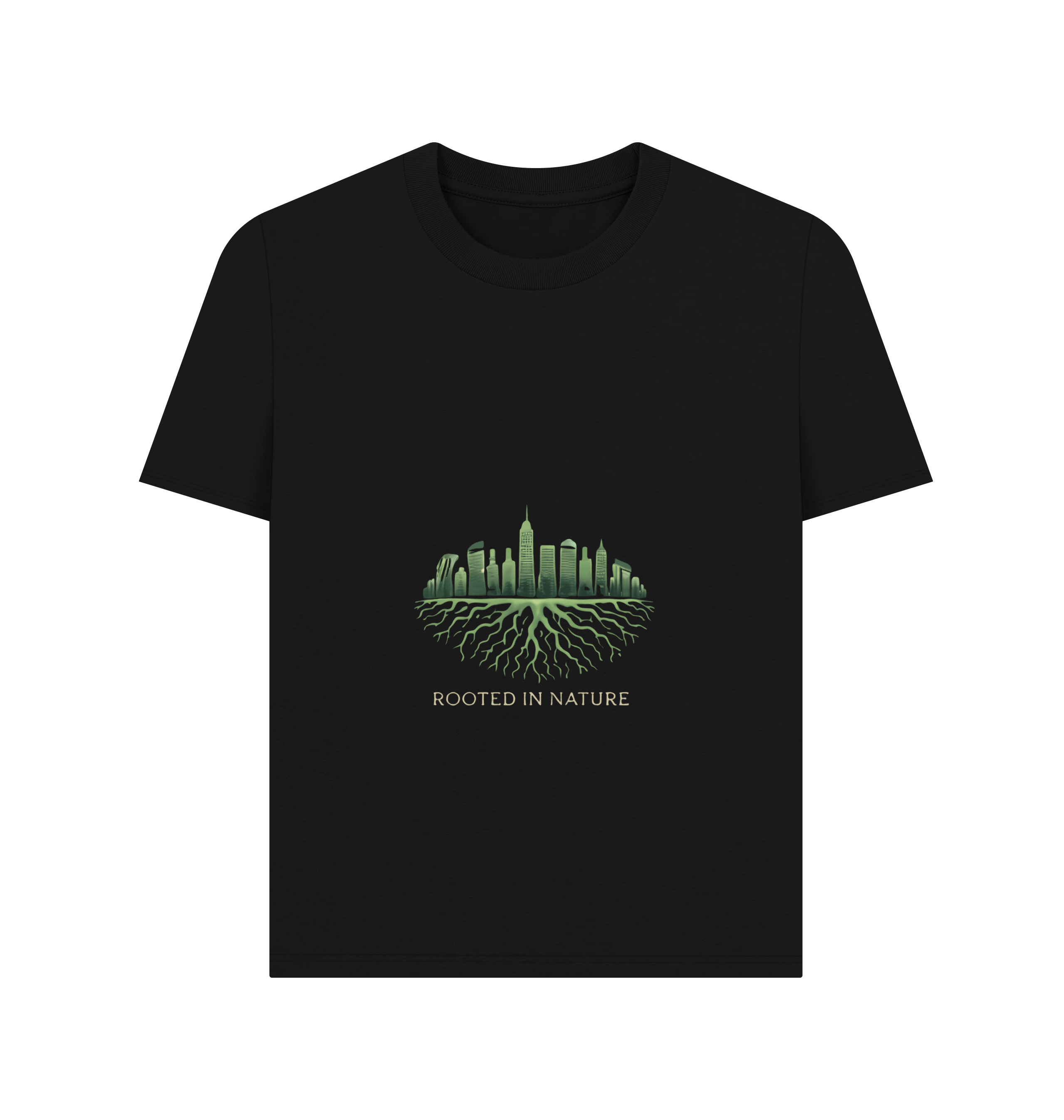 Black Printed T-shirt Front